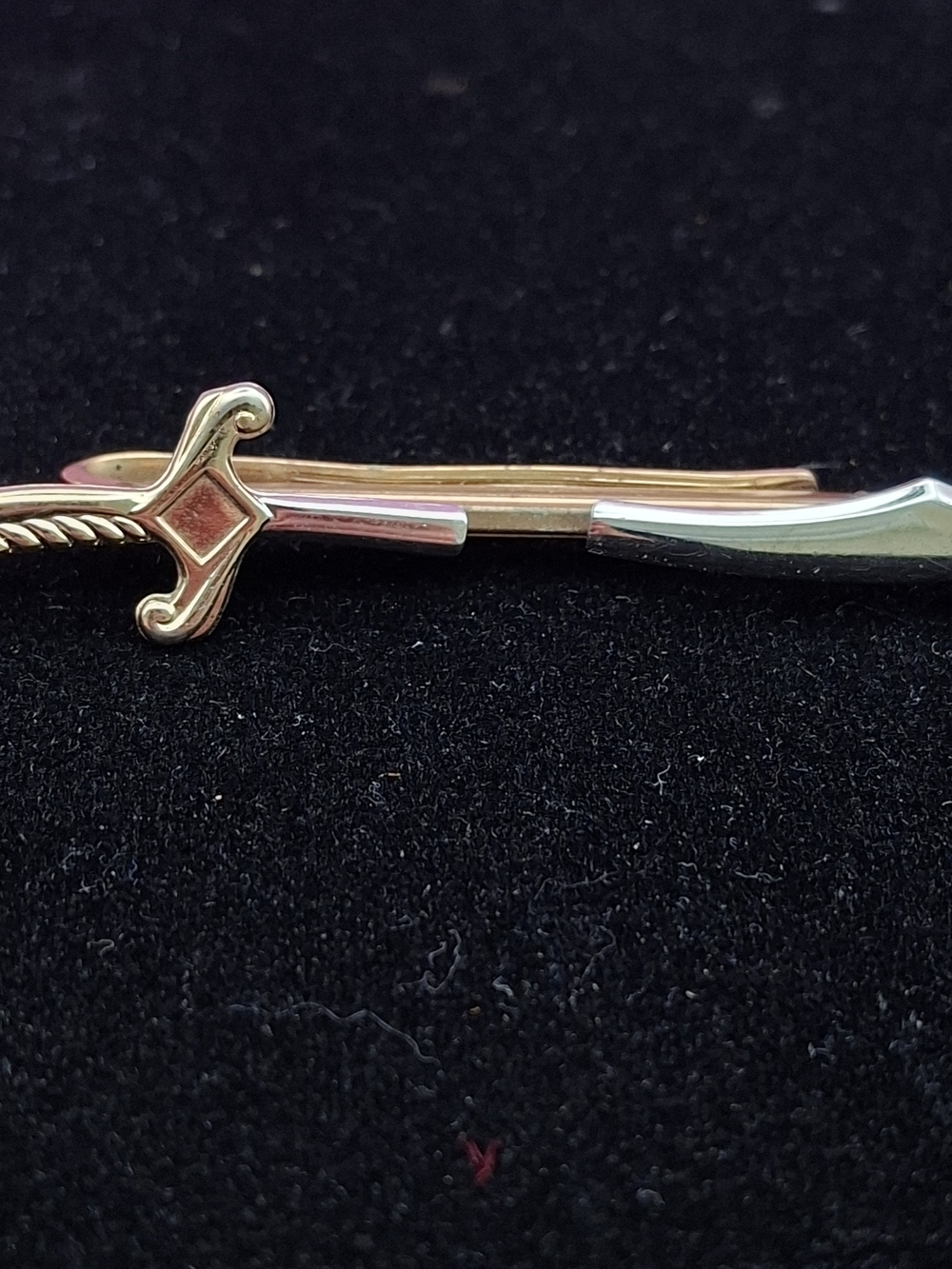 Hickok Two-Tone Sword Tie Bar - Gold and Silver Adjustable
